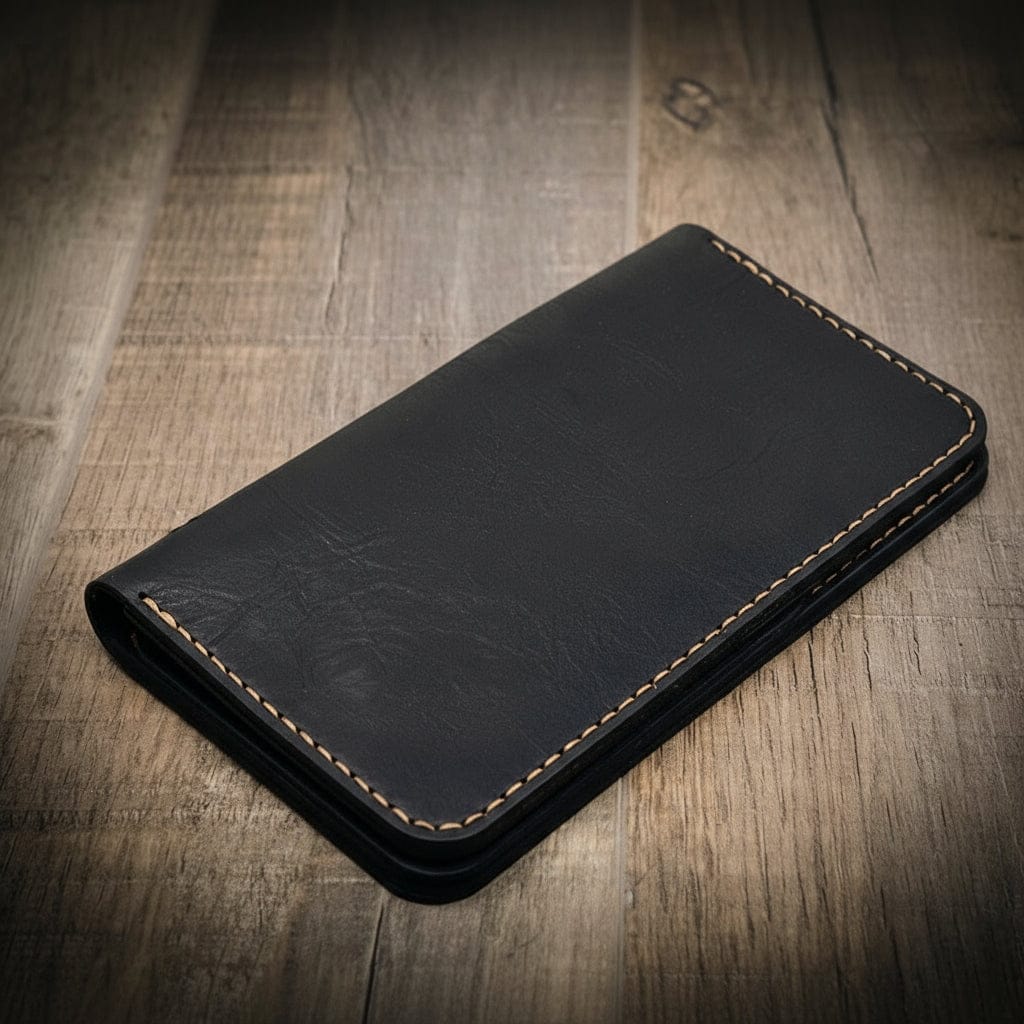 Badge Long Wallet - Black