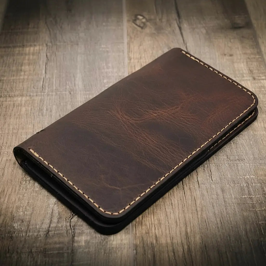 Badge Long Wallet - Walnut Brown
