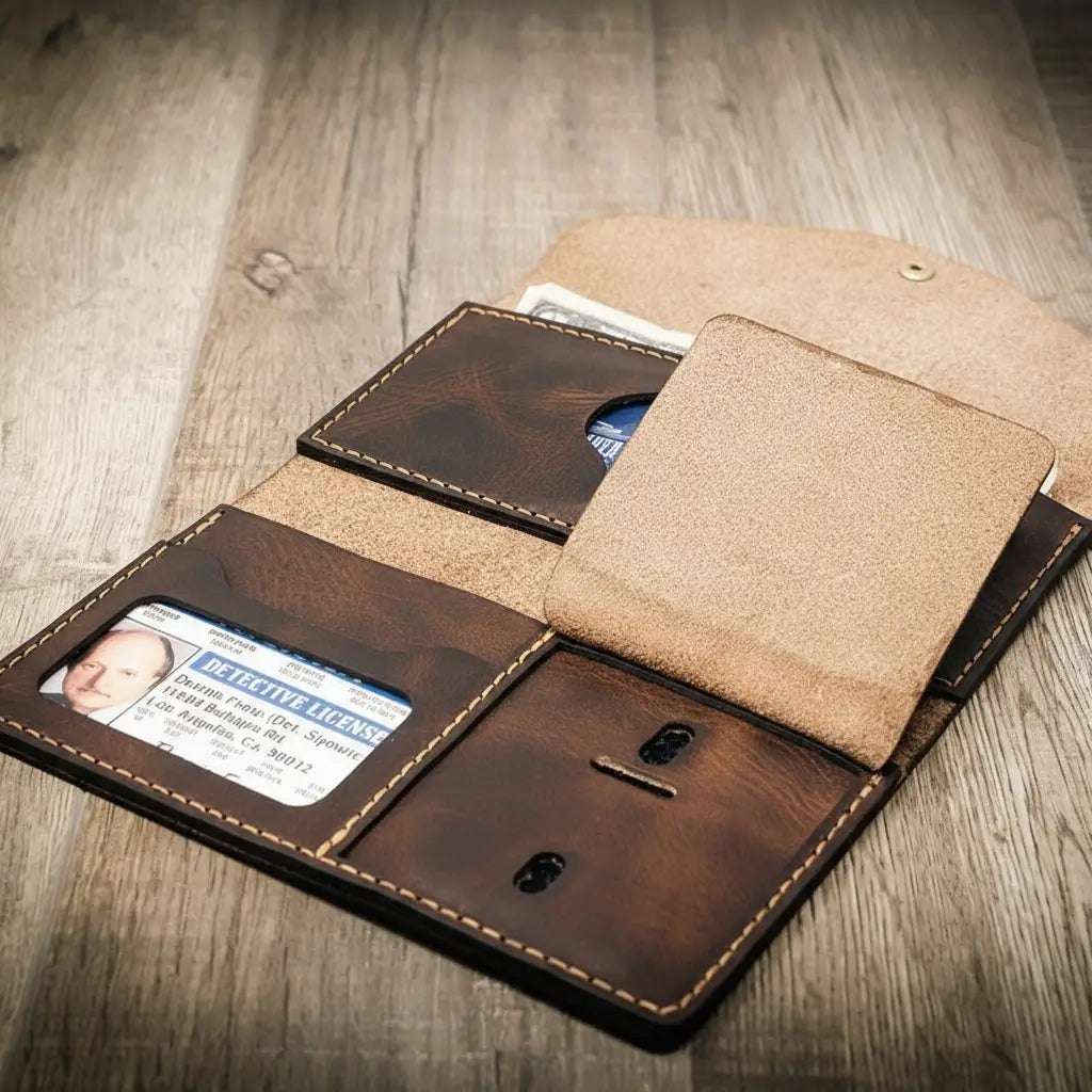Badge Clutch Wallet - Walnut