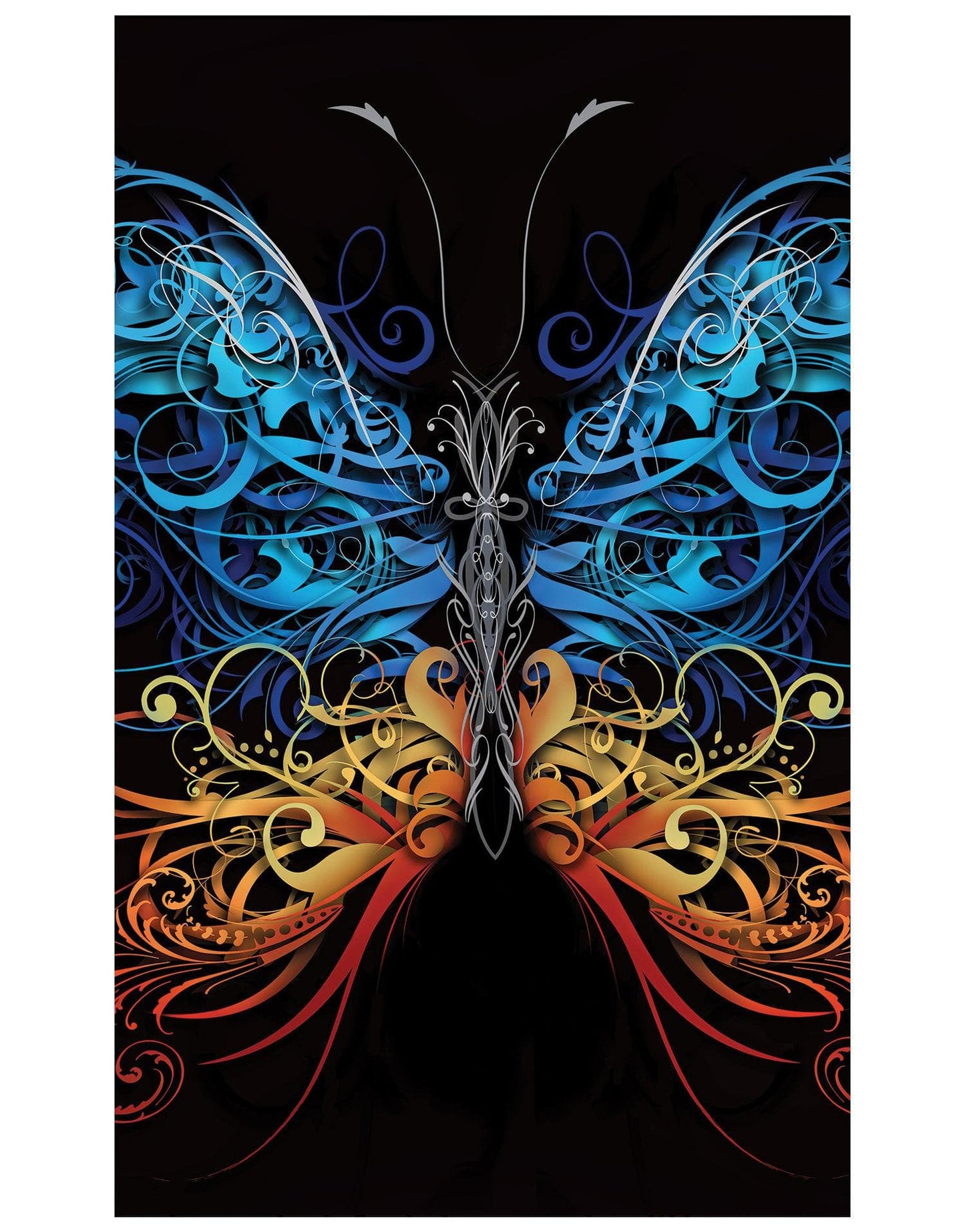 Large Swirl Butterfly Wall Graphic Mural #6024