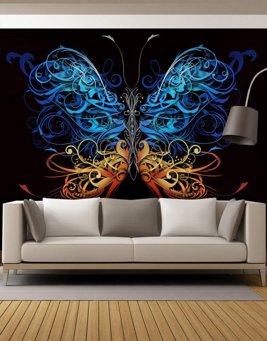 Large Swirl Butterfly Wall Graphic Mural #6024