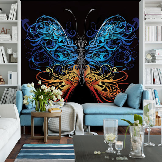 Large Swirl Butterfly Wall Graphic Mural #6024