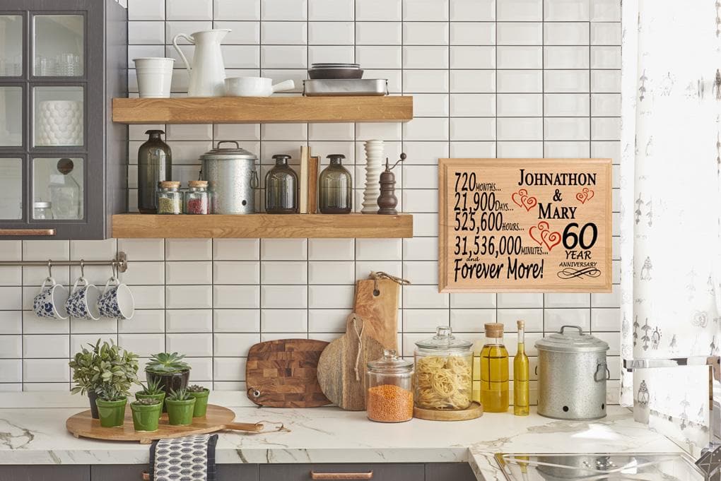 Personalized 60th Anniversary Gift – Custom Wood Keepsake for Husband, Wife, or Couple