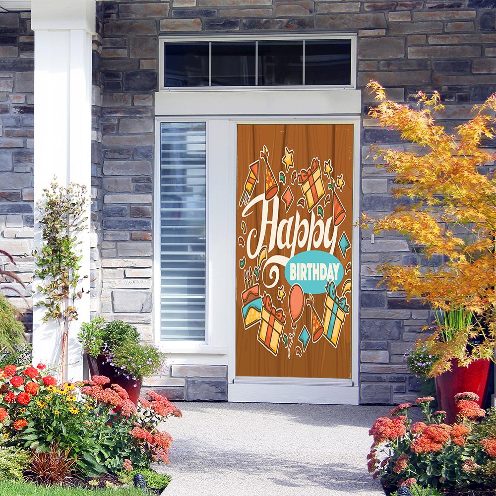 Happy Birthday on Wood Background