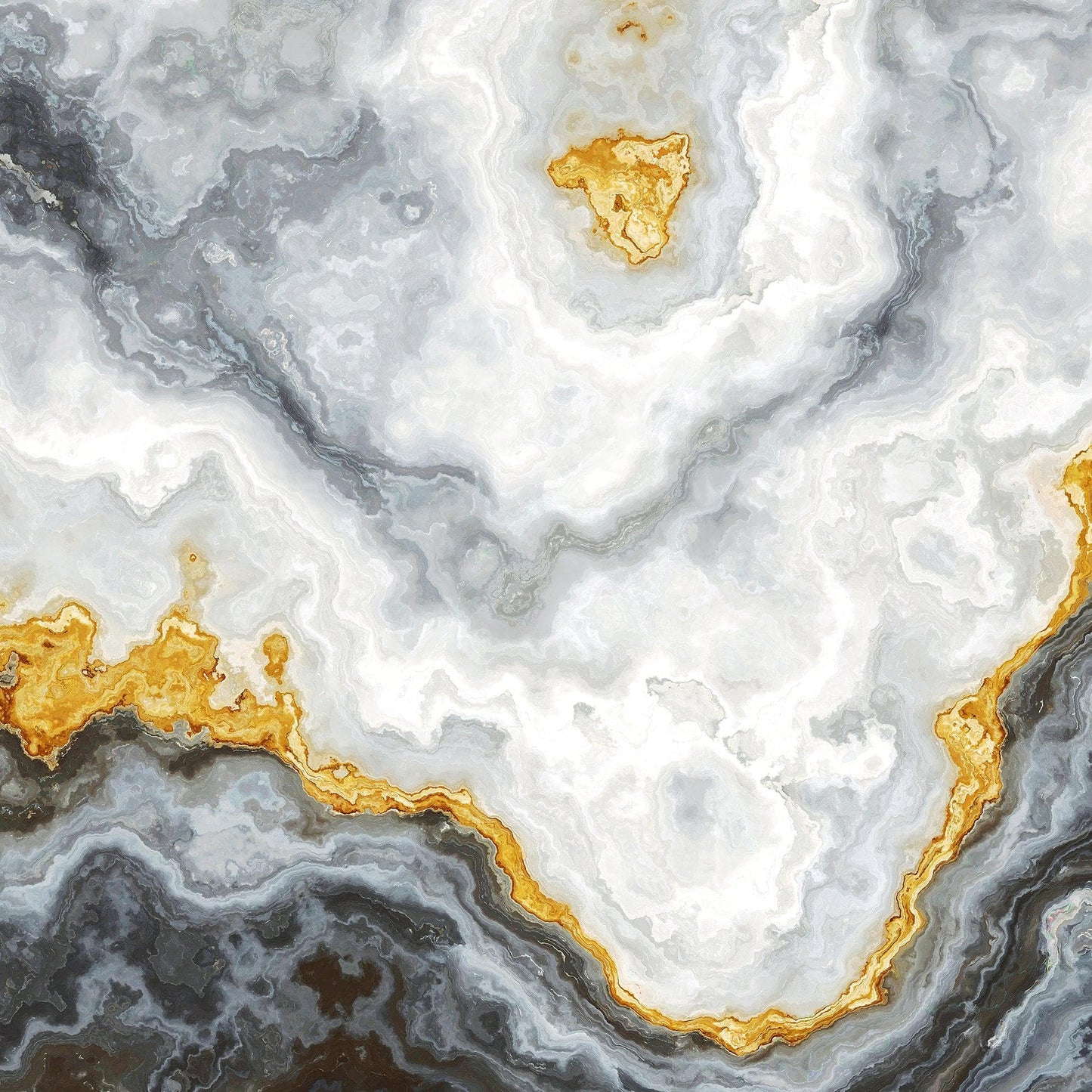 Gray and Gold Marble Stone Quartz Mural Wall Sticker #6190