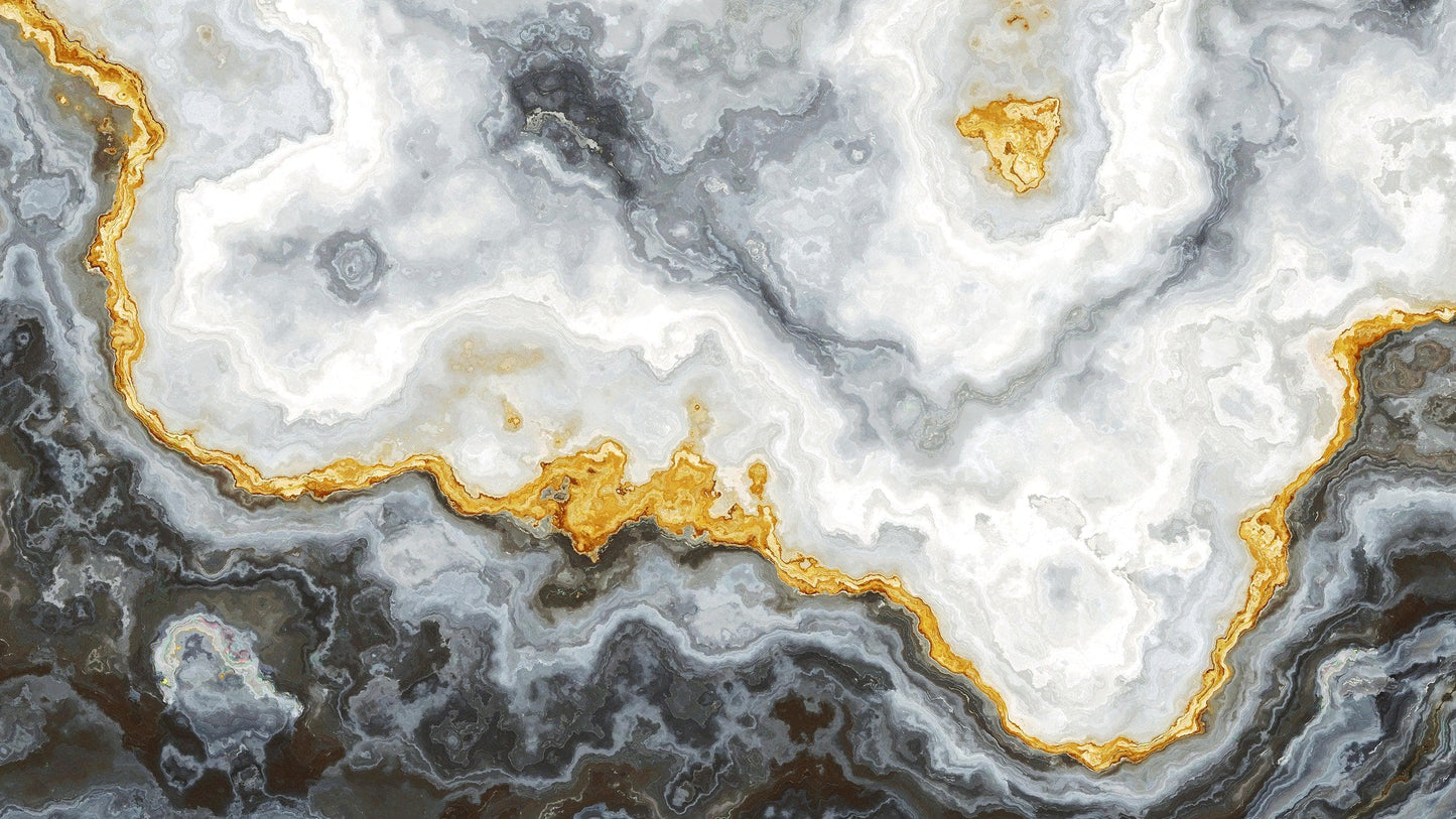 Gray and Gold Marble Stone Quartz Mural Wall Sticker #6190