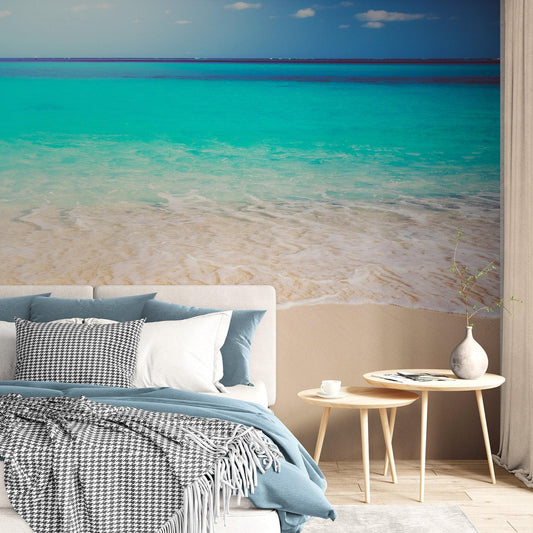 Tropical White Sand Paradise Beach Ocean Wave Scenery Wall Mural. #6201