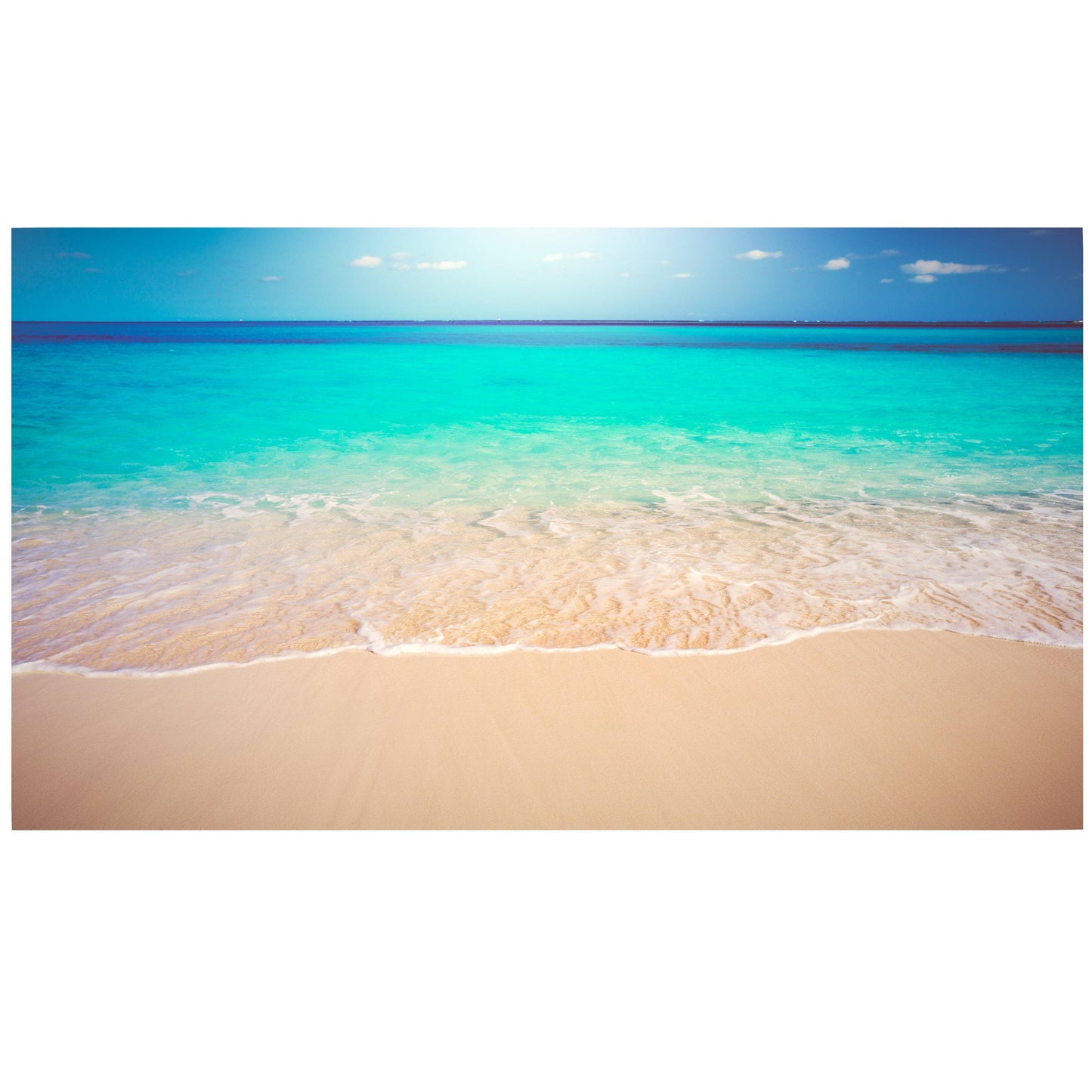 Tropical White Sand Paradise Beach Ocean Wave Scenery Wall Mural. #6201