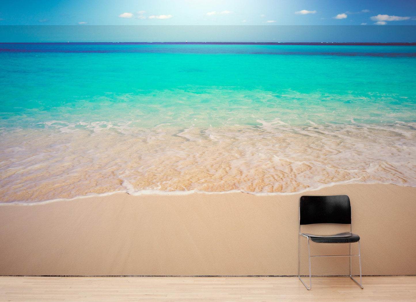 Tropical White Sand Paradise Beach Ocean Wave Scenery Wall Mural. #6201