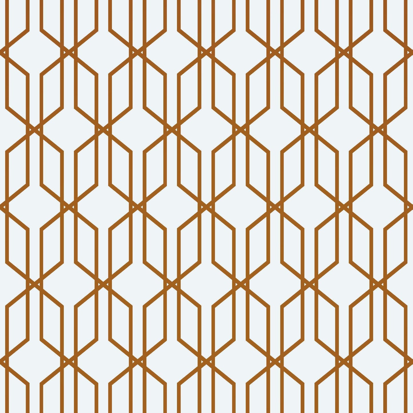 Modern Geometric Shape 3D Hexagon Bronze Lines Peel and Stick Wallpaper | Removable Wall Mural #6213