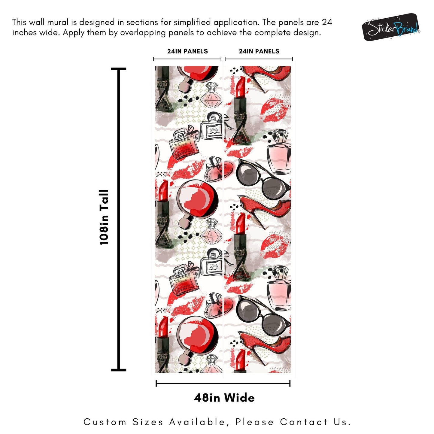 Fashion Cosmetic Make-up Peel and Stick Wallpaper | Removable Wall Mural #6214