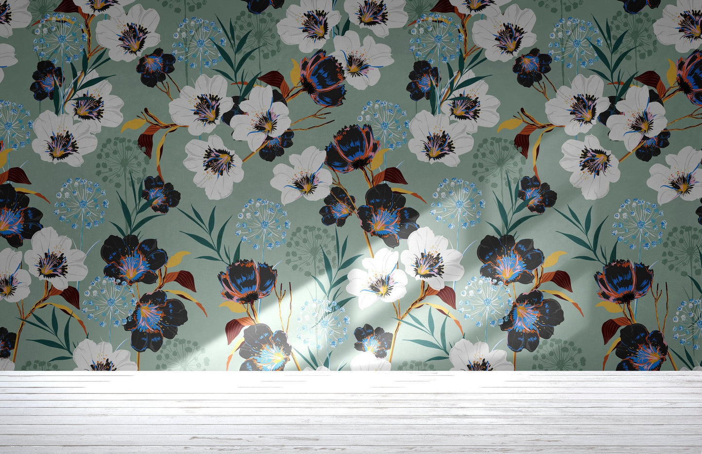 Flower Blossom Botanical Gardens Design Mural. #6219