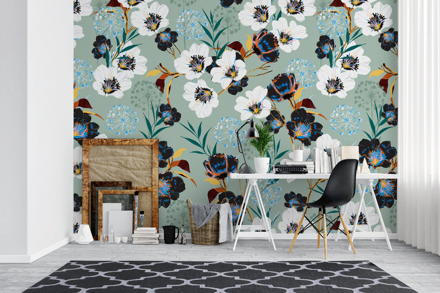 Flower Blossom Botanical Gardens Design Mural. #6219