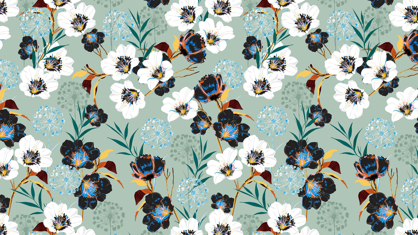 Flower Blossom Botanical Gardens Design Mural. #6219