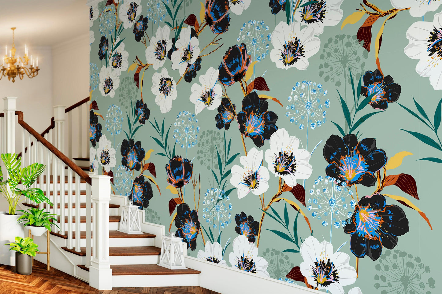 Flower Blossom Botanical Gardens Design Mural. #6219