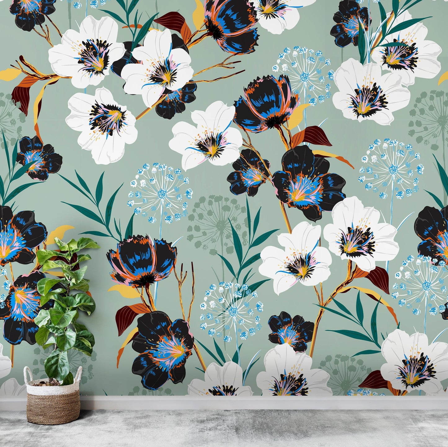 Flower Blossom Botanical Gardens Design Mural. #6219