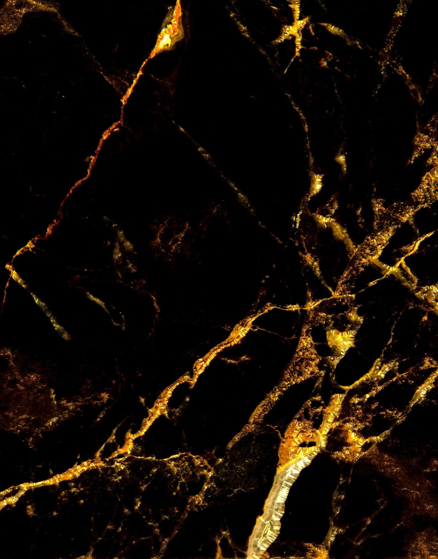 Black and Gold Abstract Marble Stone Peel and Stick Wall Mural. #6239