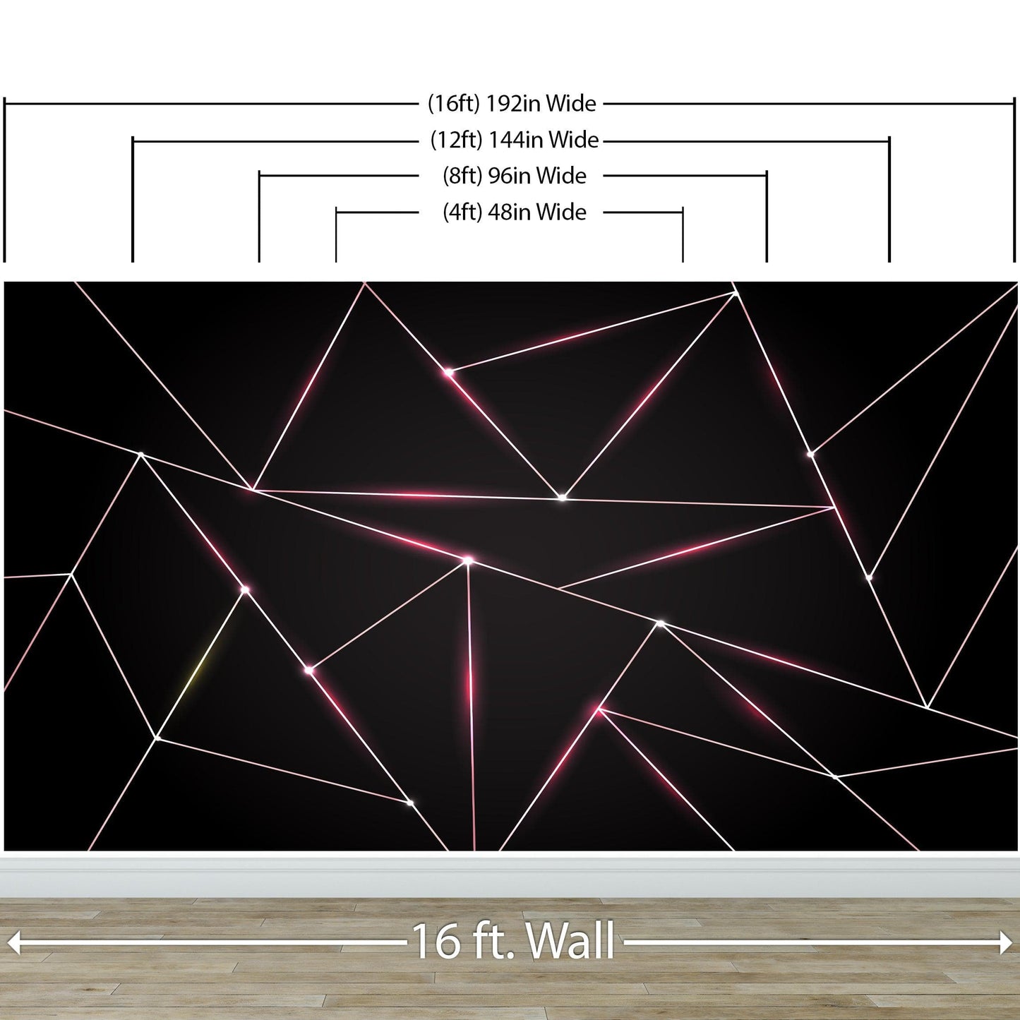 Luxury Polygonal Triangle Pattern Lines Shape. Peel and Stick Wall Mural. #6251