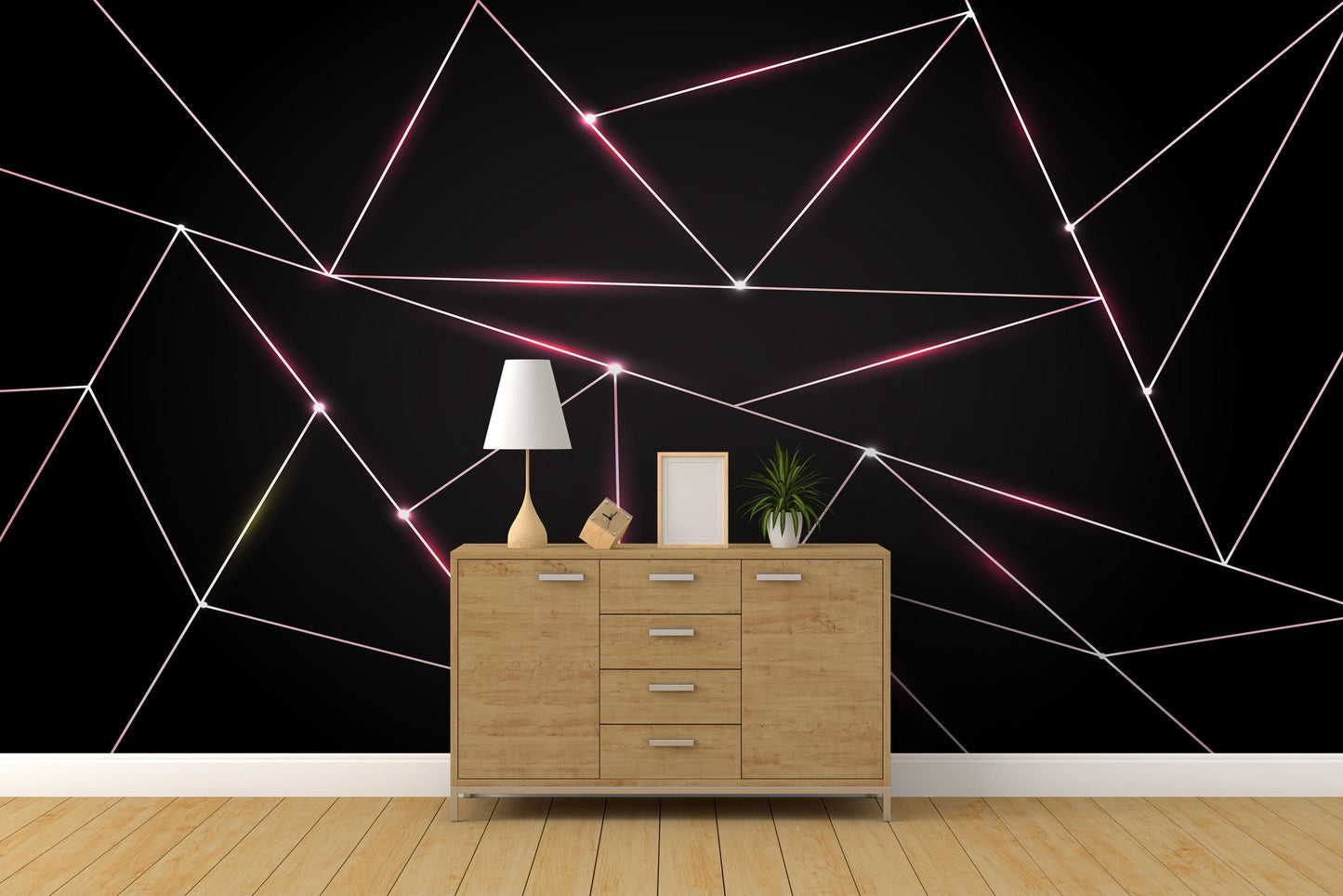Luxury Polygonal Triangle Pattern Lines Shape. Peel and Stick Wall Mural. #6251