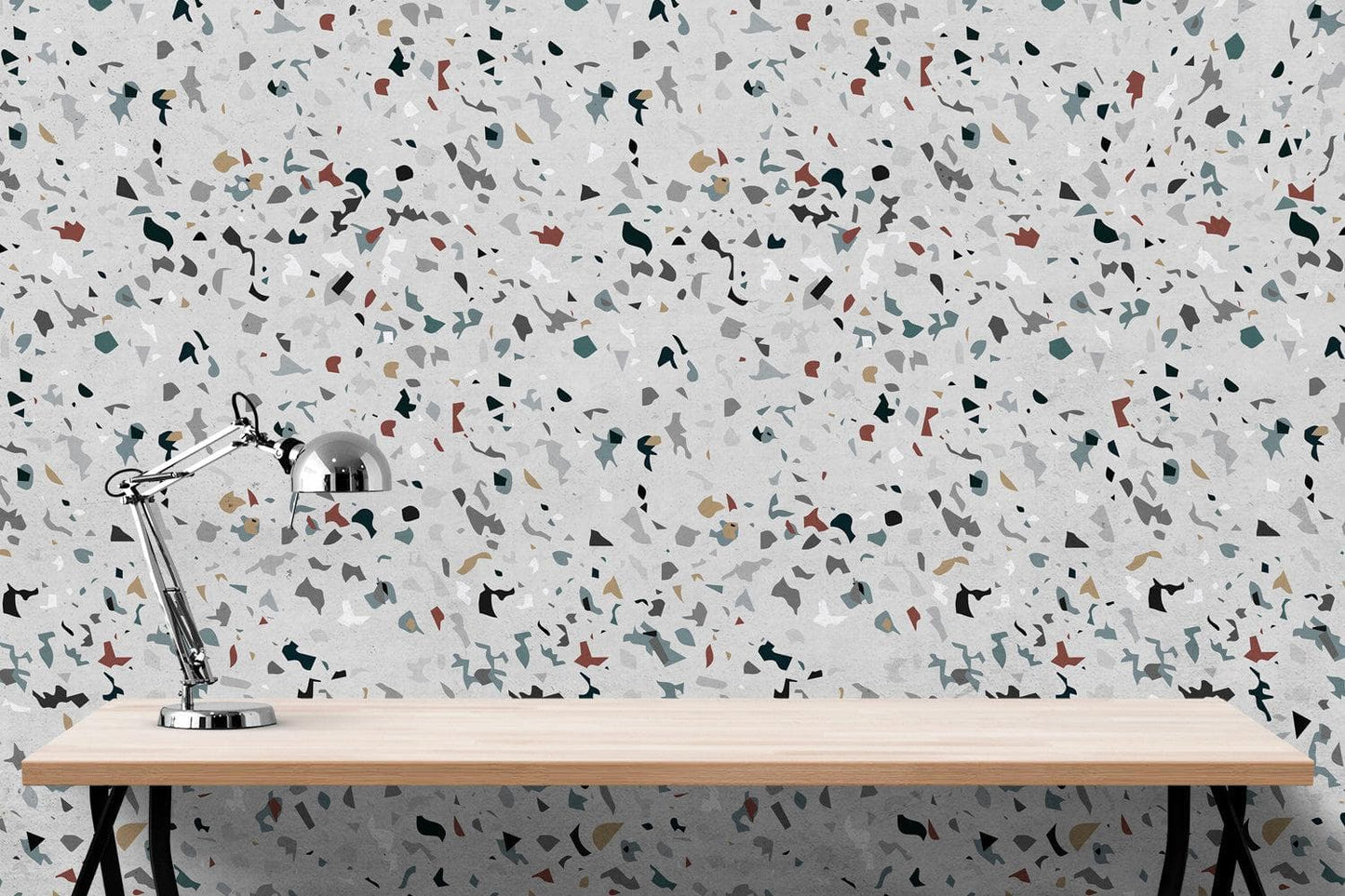 Terrazzo Mosaic Pattern Peel and Stick Wall Paper Mural. #6260
