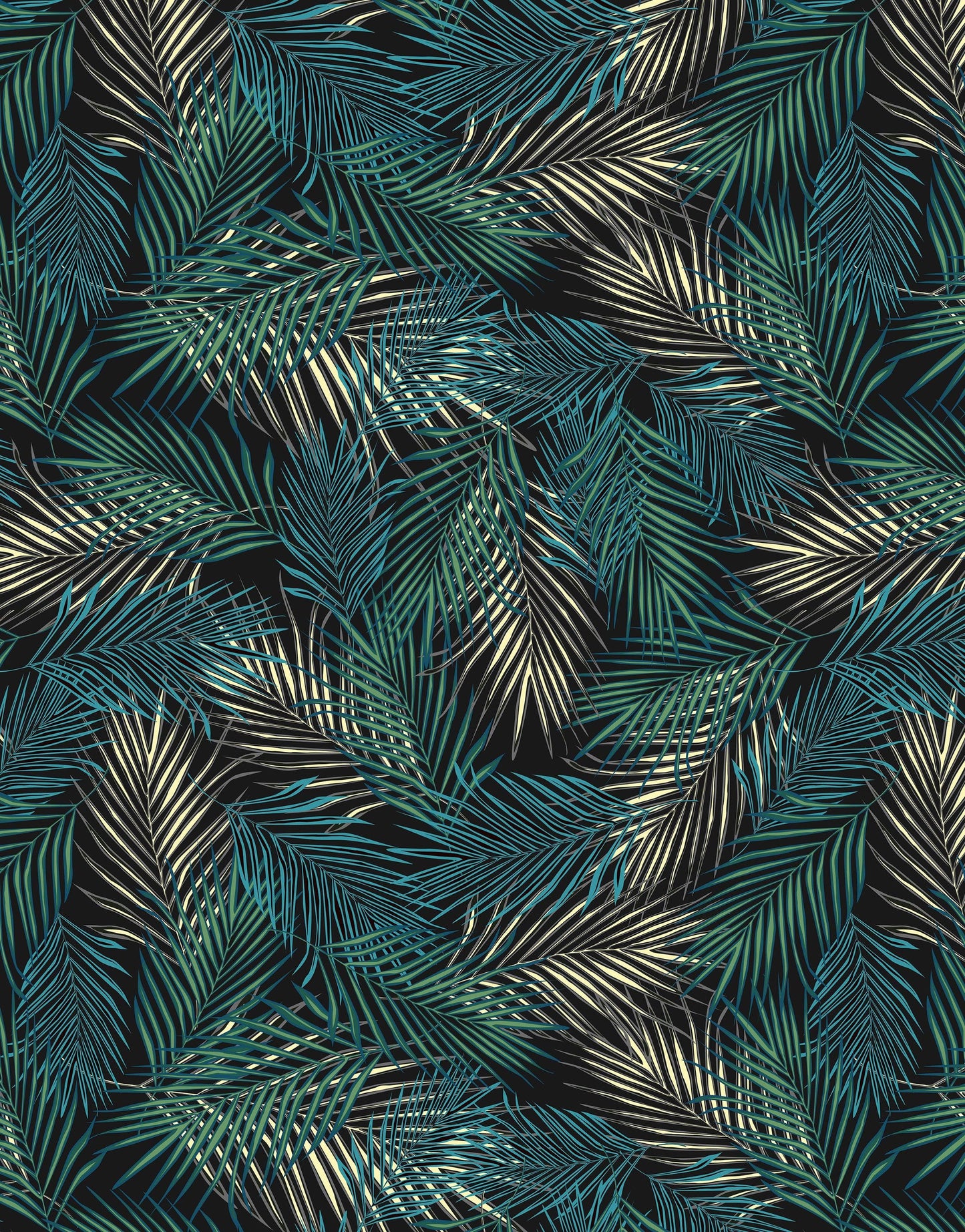 Tropical Palm Leave Pattern Peel and Stick Wall Mural. #6264