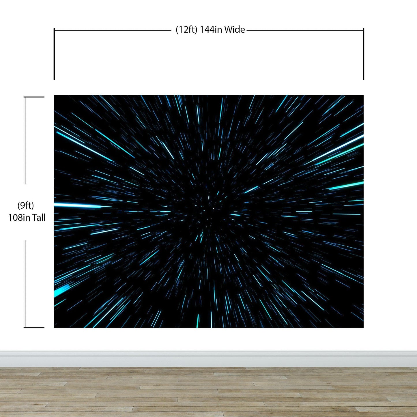 Lightspeed Through Hyperspace Wall Mural. Peel and Sticker Wallpaper. #6286