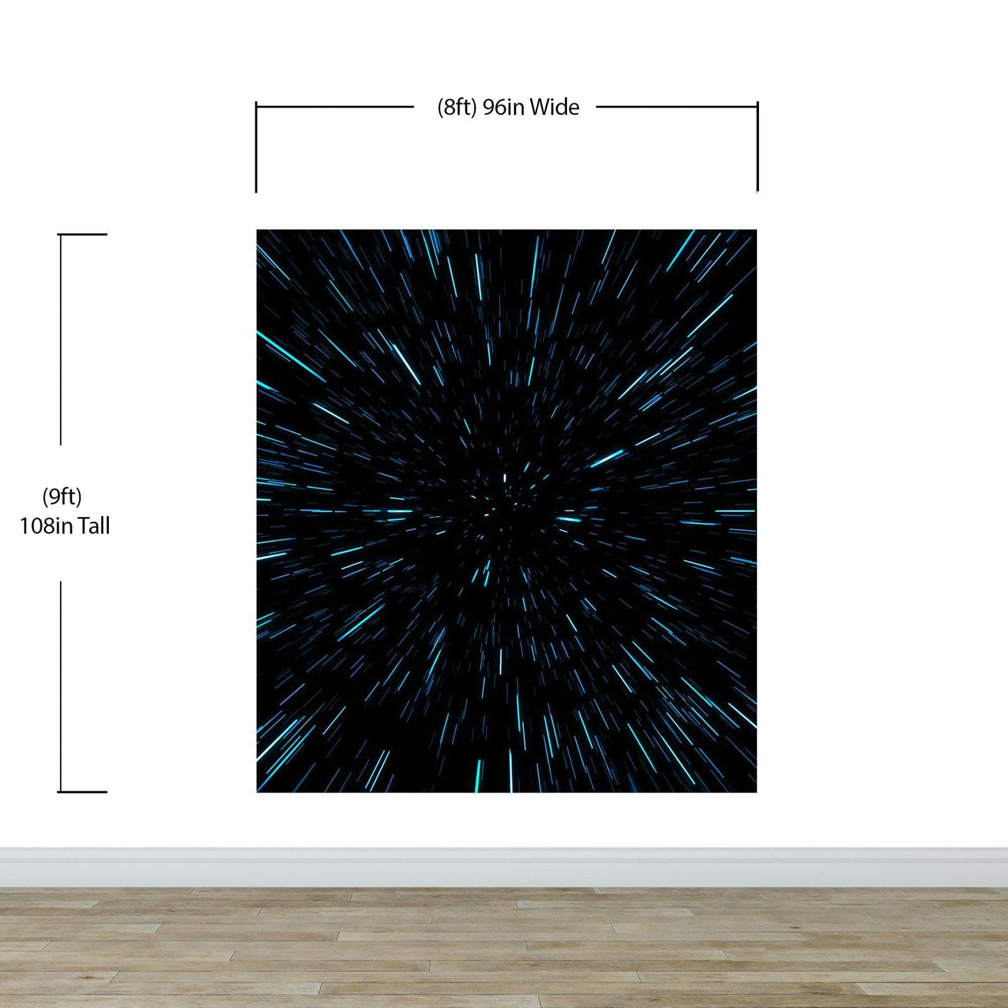 Lightspeed Through Hyperspace Wall Mural. Peel and Sticker Wallpaper. #6286