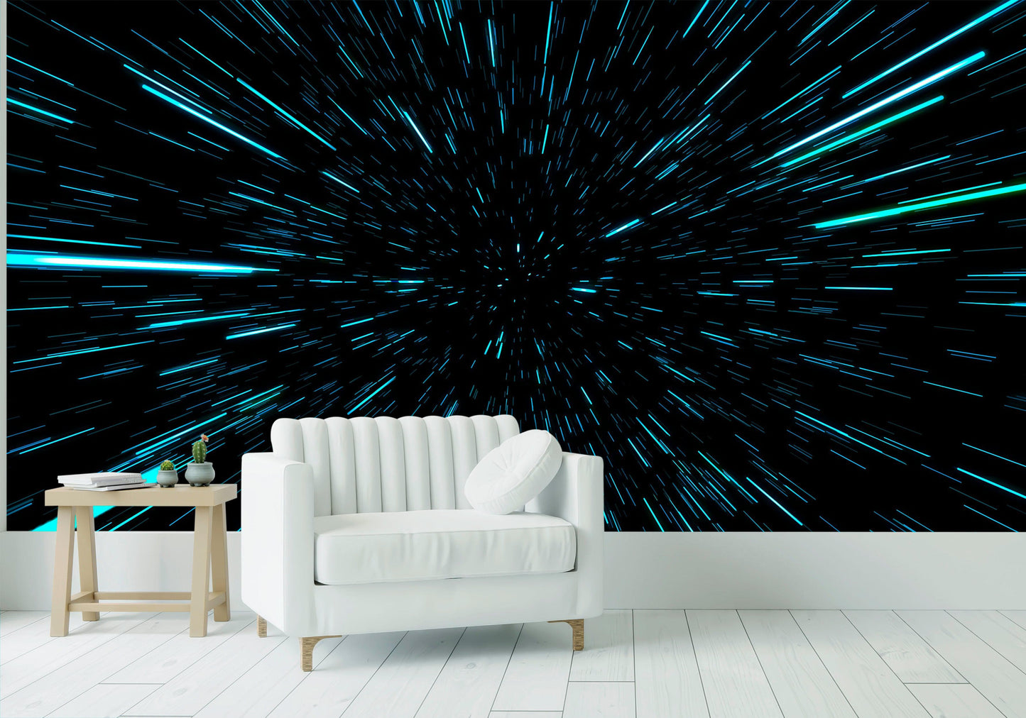 Lightspeed Through Hyperspace Wall Mural. Peel and Sticker Wallpaper. #6286