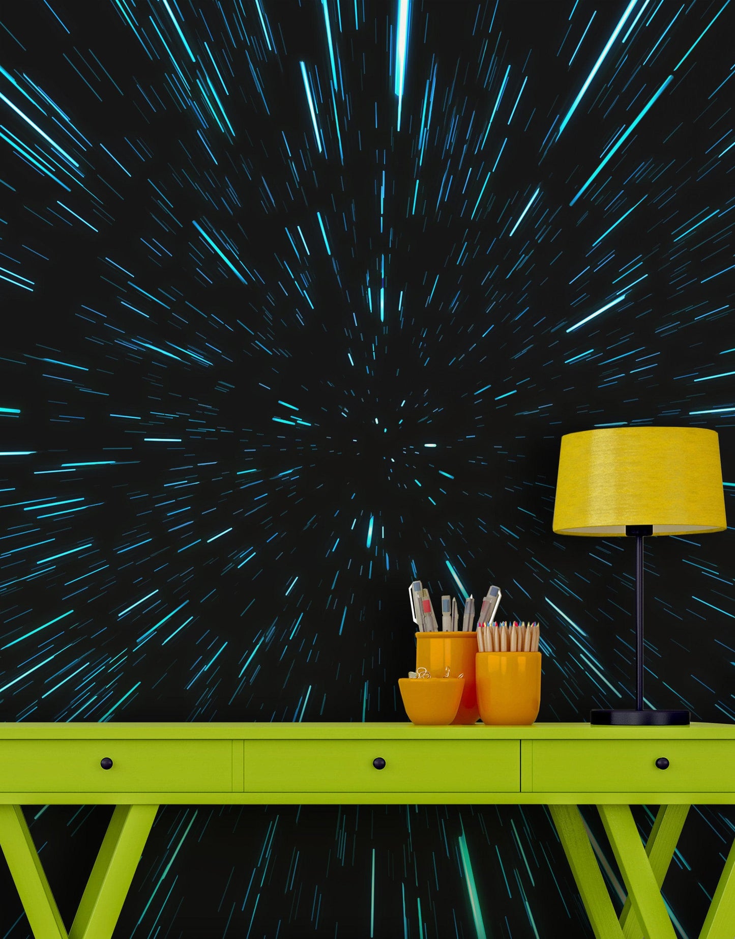 Lightspeed Through Hyperspace Wall Mural. Peel and Sticker Wallpaper. #6286