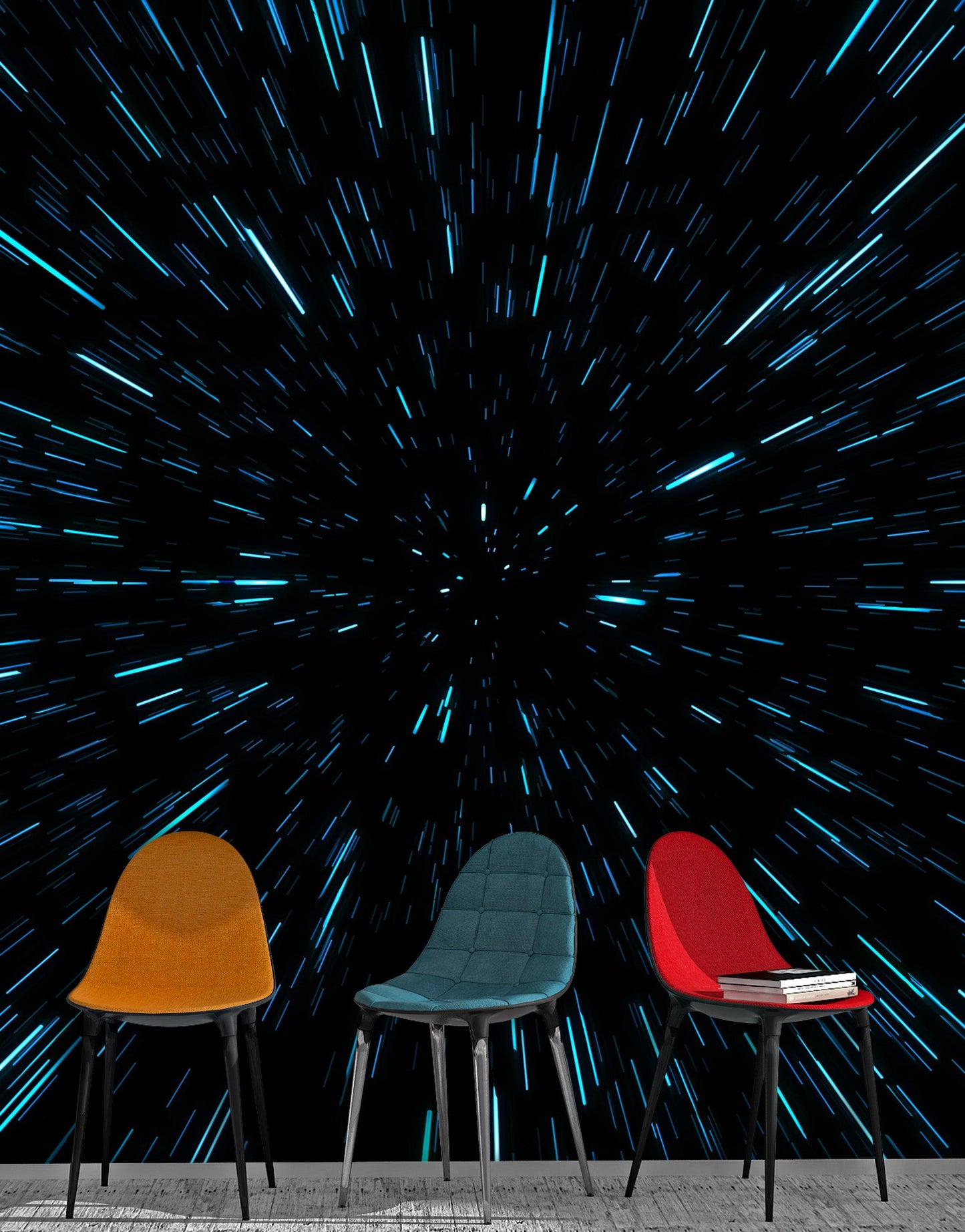 Lightspeed Through Hyperspace Wall Mural. Peel and Sticker Wallpaper. #6286