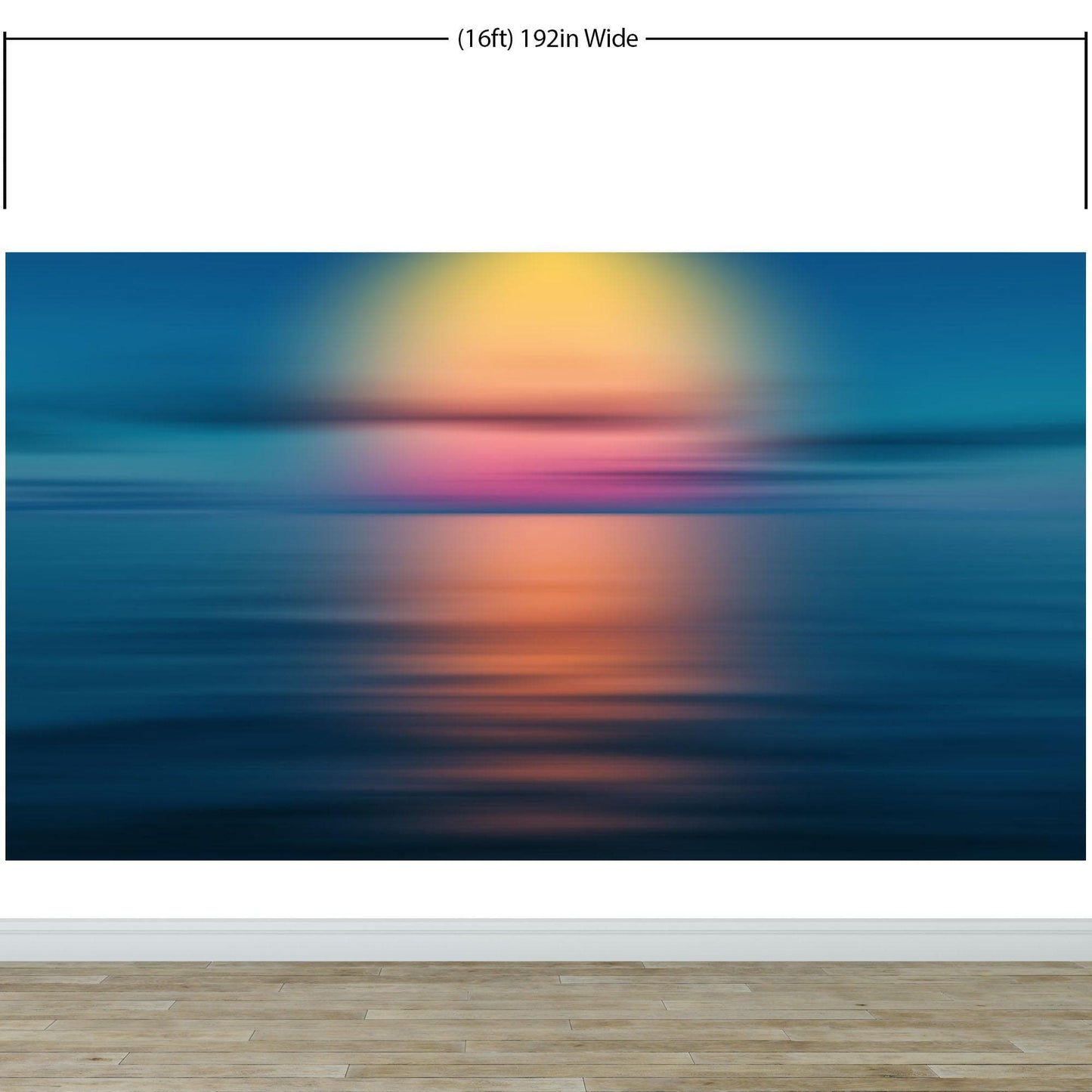 Sunset over the Ocean Horizon Wall Mural. Peel and Stick Wallpaper. #6308