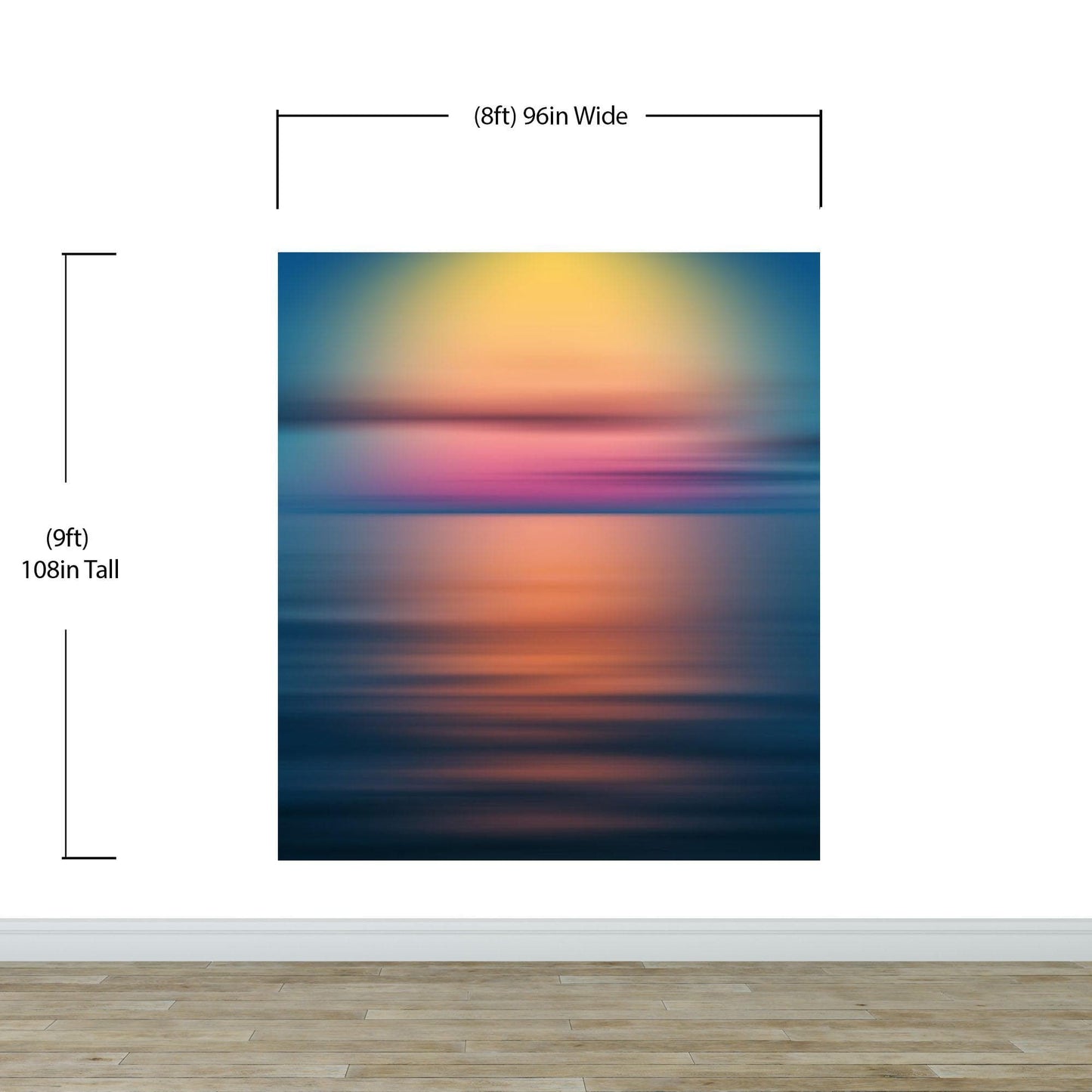 Sunset over the Ocean Horizon Wall Mural. Peel and Stick Wallpaper. #6308