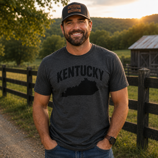 Kentucky State Silhouette T-Shirt | Bold Midnight Cotton Tee | Classic