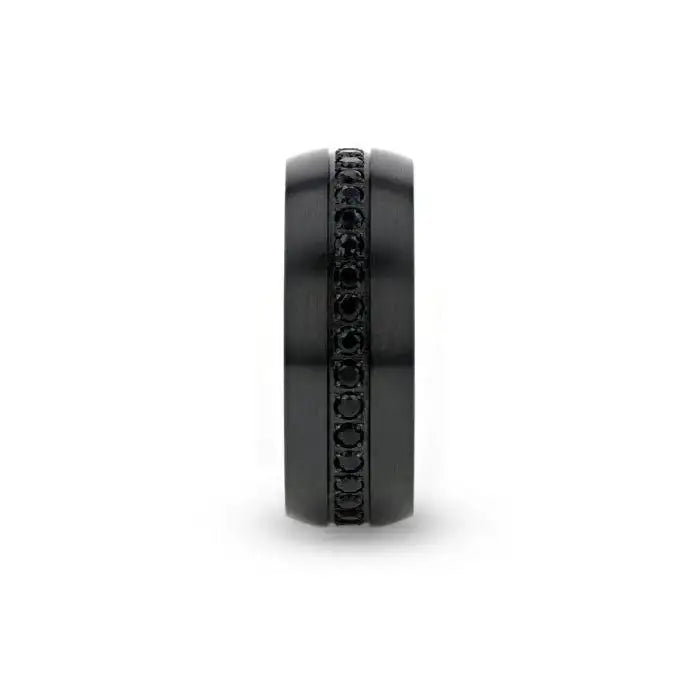 TALON Black Titanium Ring with Black Sapphires - 6mm - 8mm