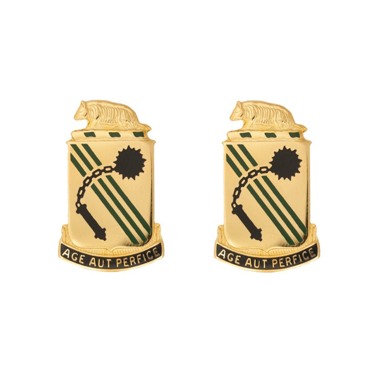 632nd Armor Unit Crest - Pair - AGE AUT PERFICE