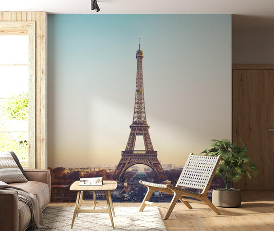 Eiffel Tower Wallpaper Mural Peel and Stick. / Paris France / European Vintage Style Decor. #6366