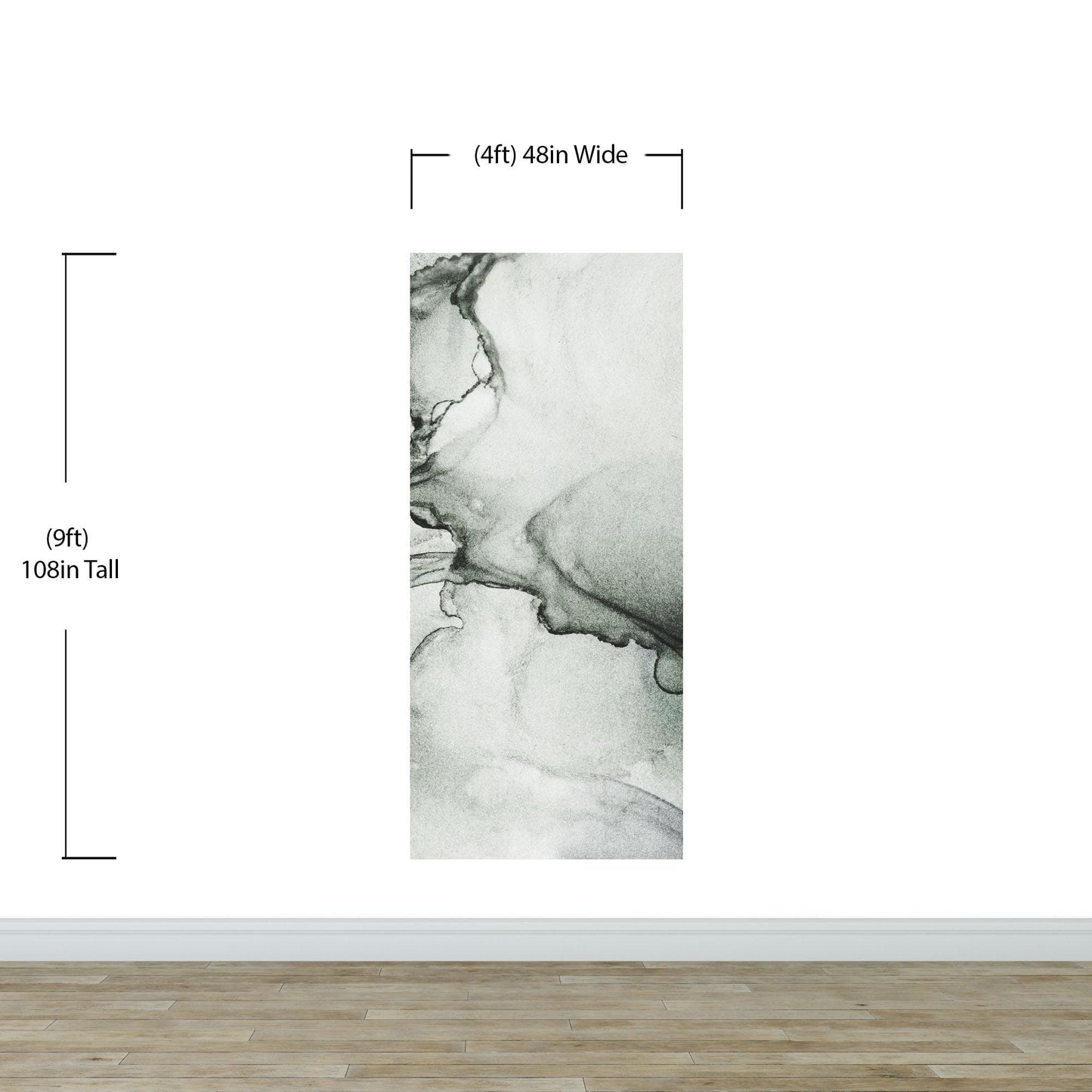 Abstract Black and White Fluid Alcohol Ink Painting Wall Mural. Peel and Stick Wallpaper. #6341