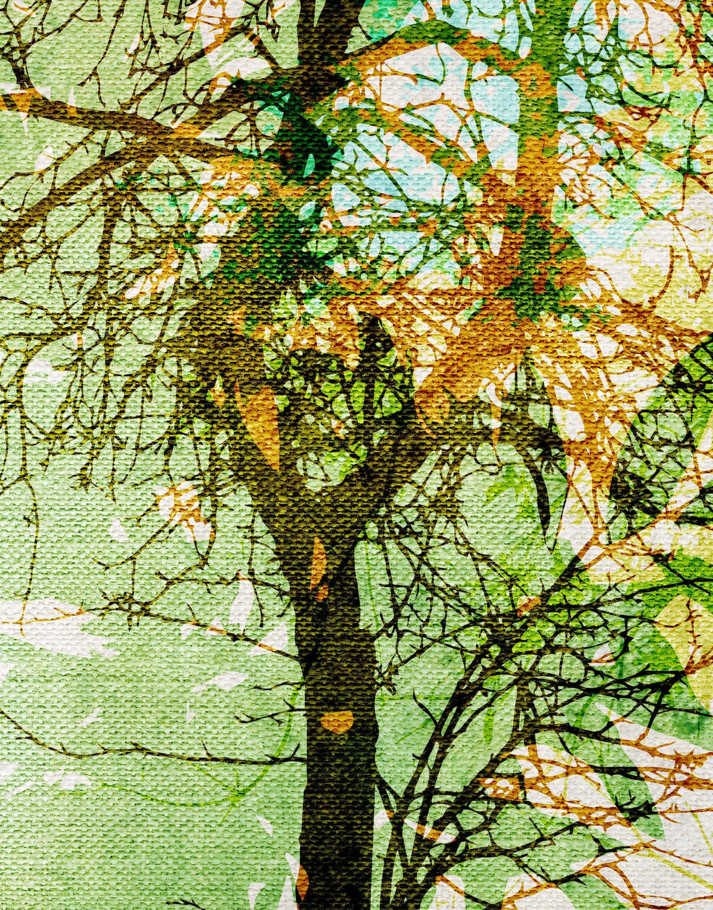 Forest Trees Wall Mural. Abstract Color Print. Peel and Stick Wallpaper / Removable Wall Mural. #6342