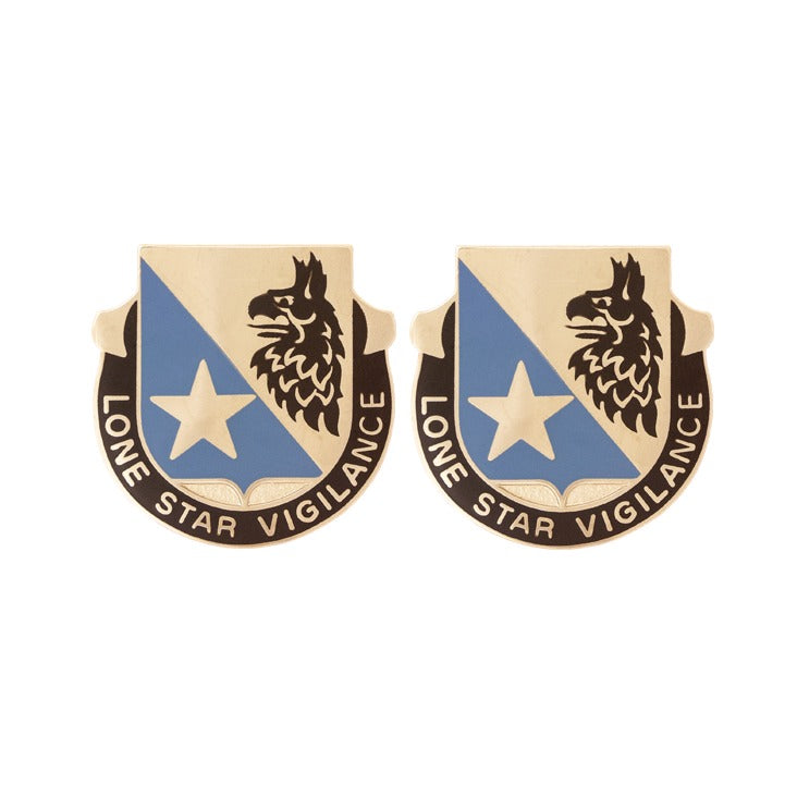 636th Military Intelligence Battalion Unit Crest - Pair - LONE STAR VIGILANCE