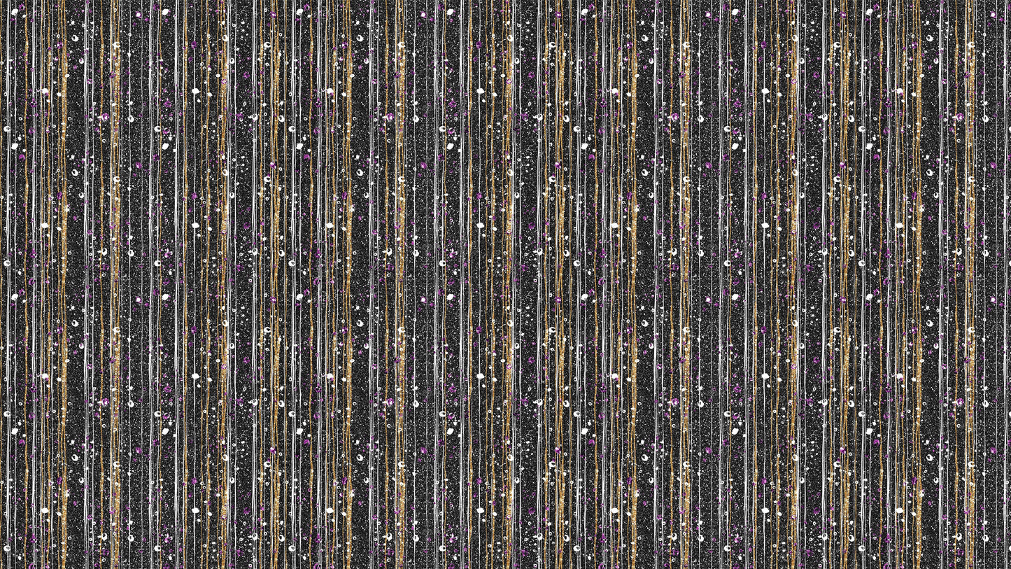 Glamour Gold Stripe Wall Mural. White and Purple Dot Peel and Stick Wallpaper. #6378