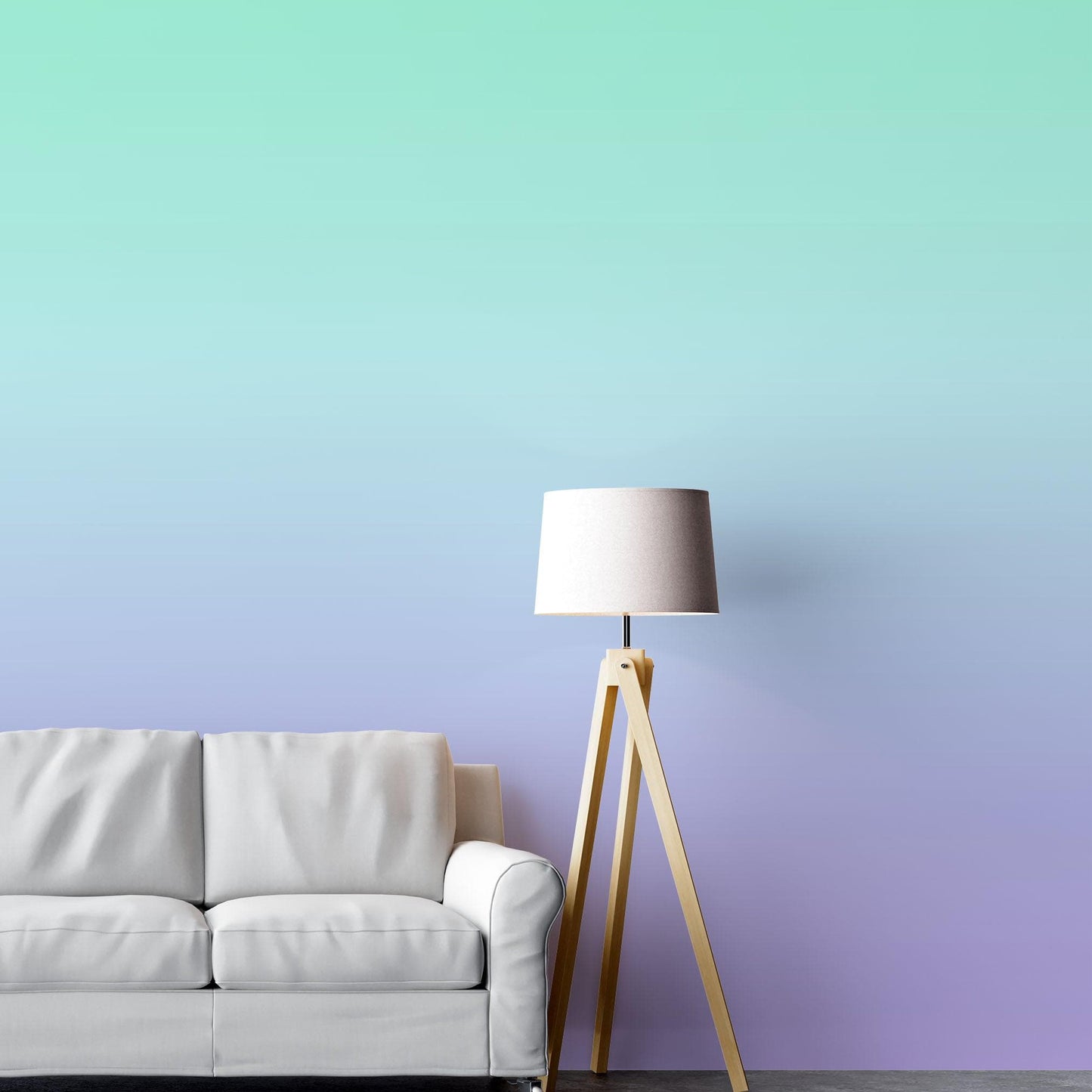 Pastel Color Wall Mural. Turquoise to Plum Purple Gradient Color Blend Design Wallpaper. #6385
