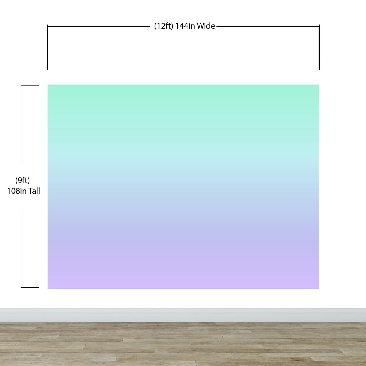 Pastel Color Wall Mural. Turquoise to Plum Purple Gradient Color Blend Design Wallpaper. #6385