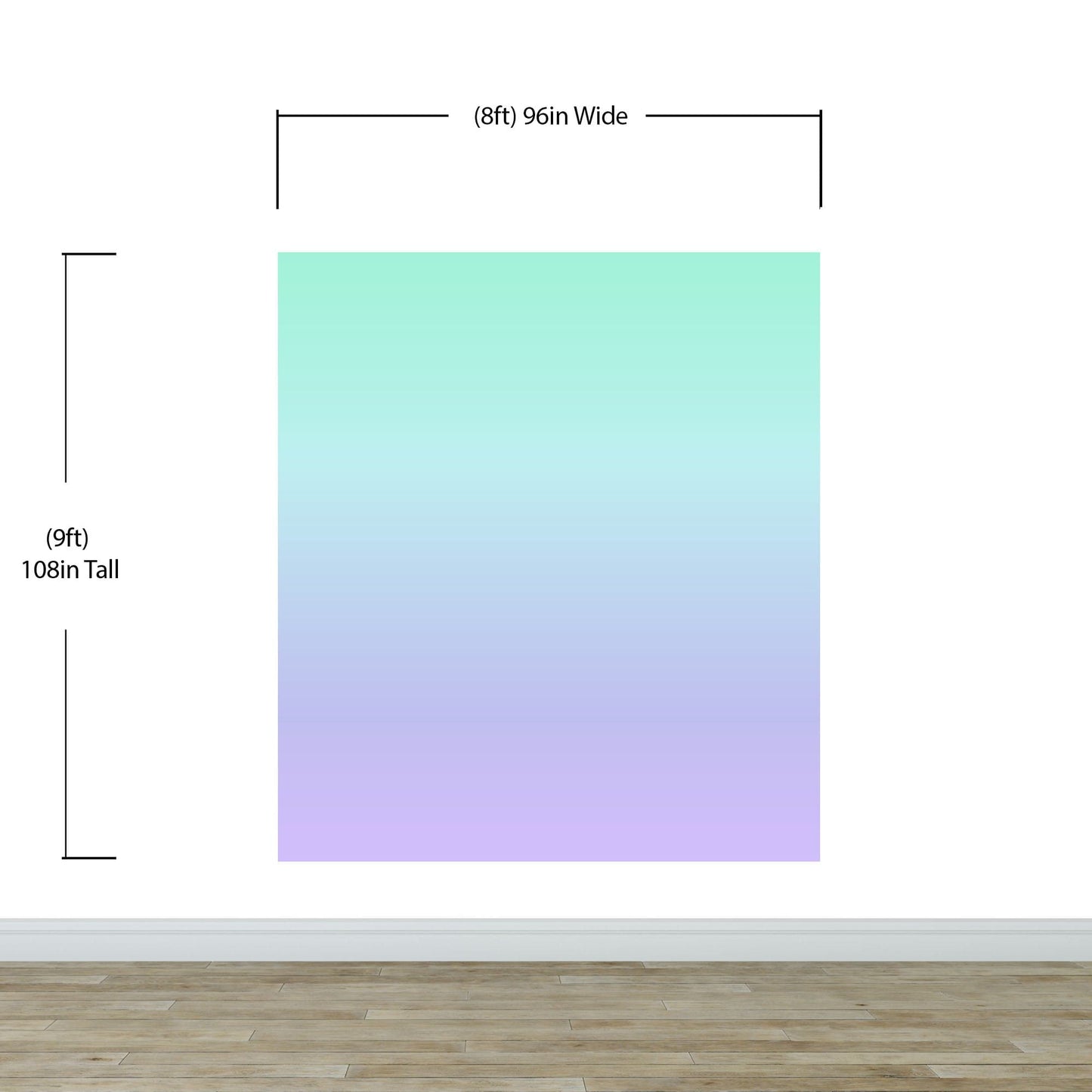 Pastel Color Wall Mural. Turquoise to Plum Purple Gradient Color Blend Design Wallpaper. #6385