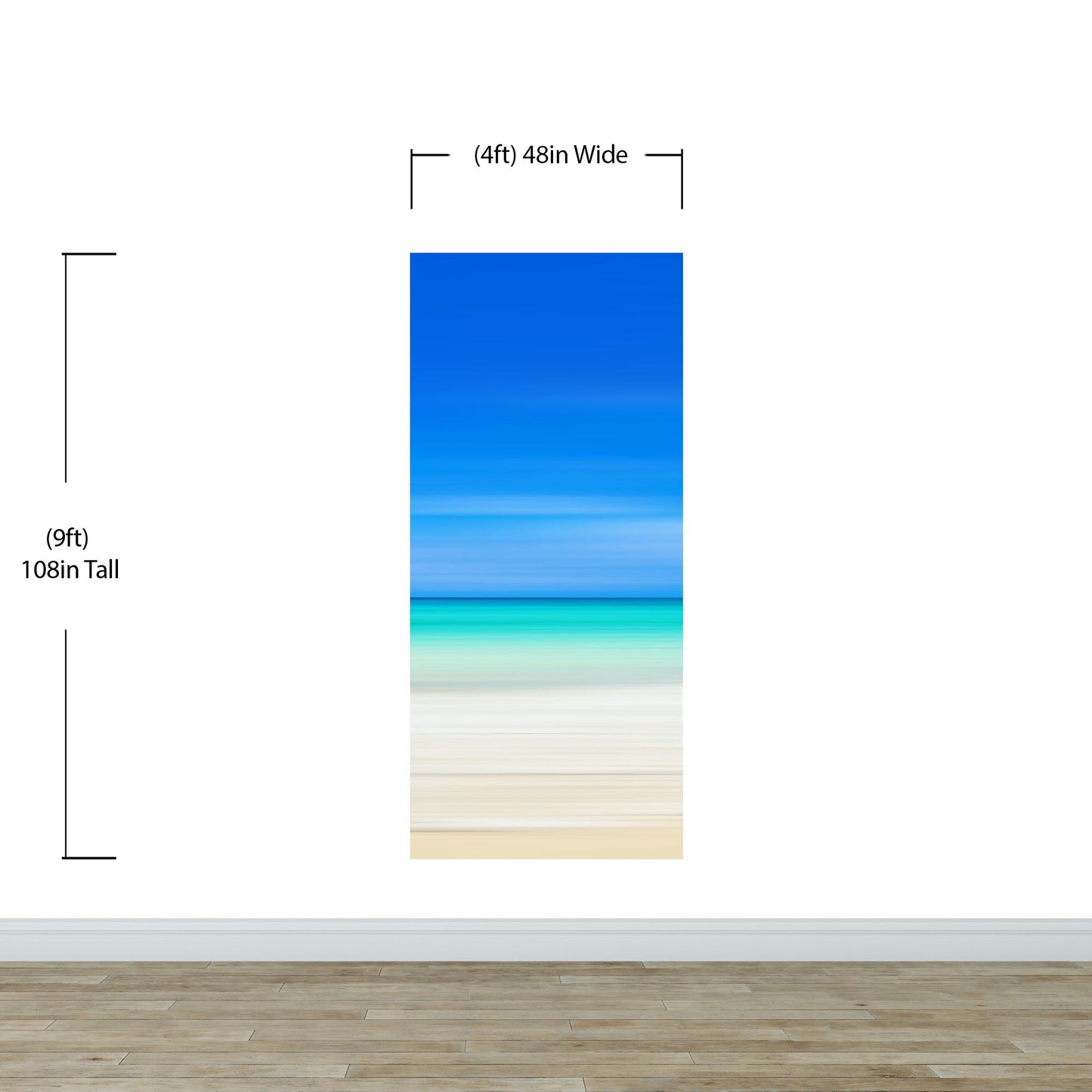 Tropical Beach Wall Mural. Abstract Blur View of Coastline Peel and Stick Wallpaper. #6389