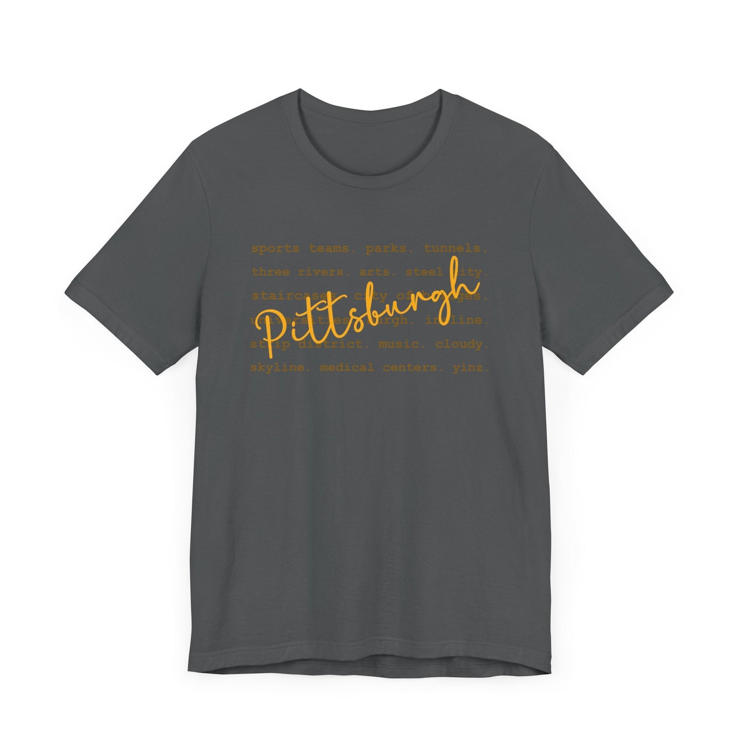 Pittsburgh Typography Word Art Short Sleeve Premium T-Shirt