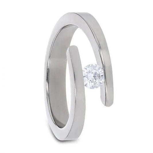 ANNA Tension Set Titanium Diamond Ring