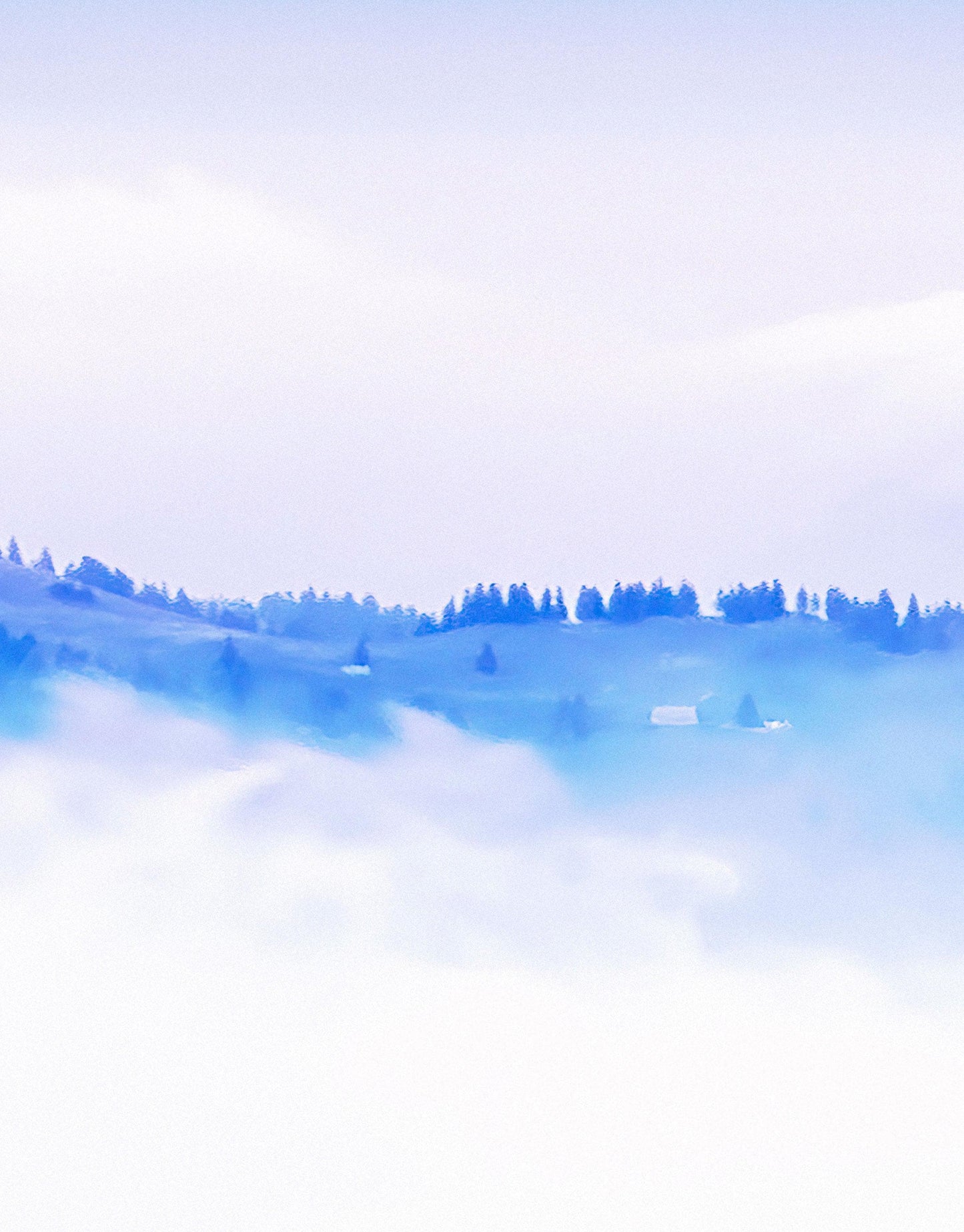 Pastel Color Mountain View on Top of Clouds Wall Mural. Peel and Stick Wallpaper / Removable Wall Mural. #6402