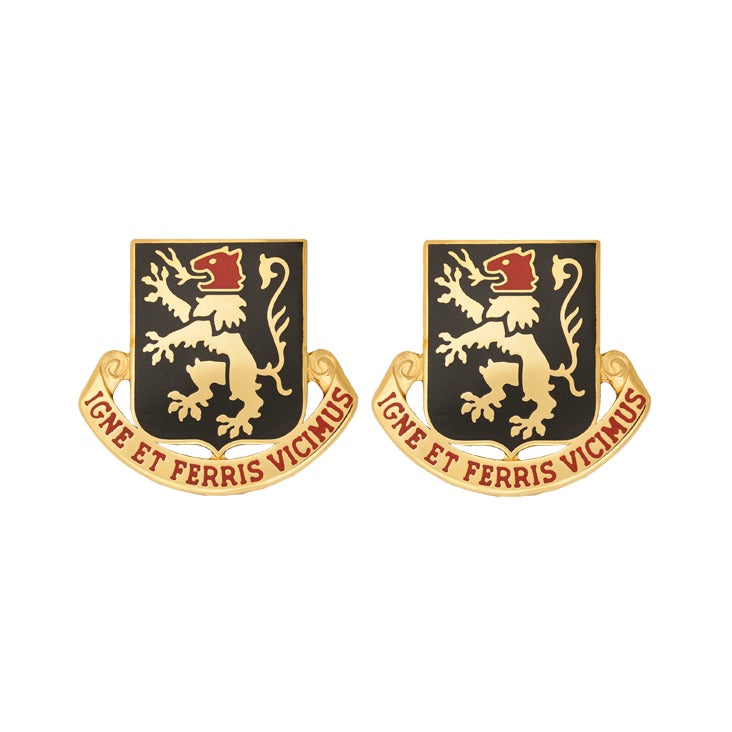 640th Regiment Unit Crest - Pair - IGNE ET FERRIS VICIMUS