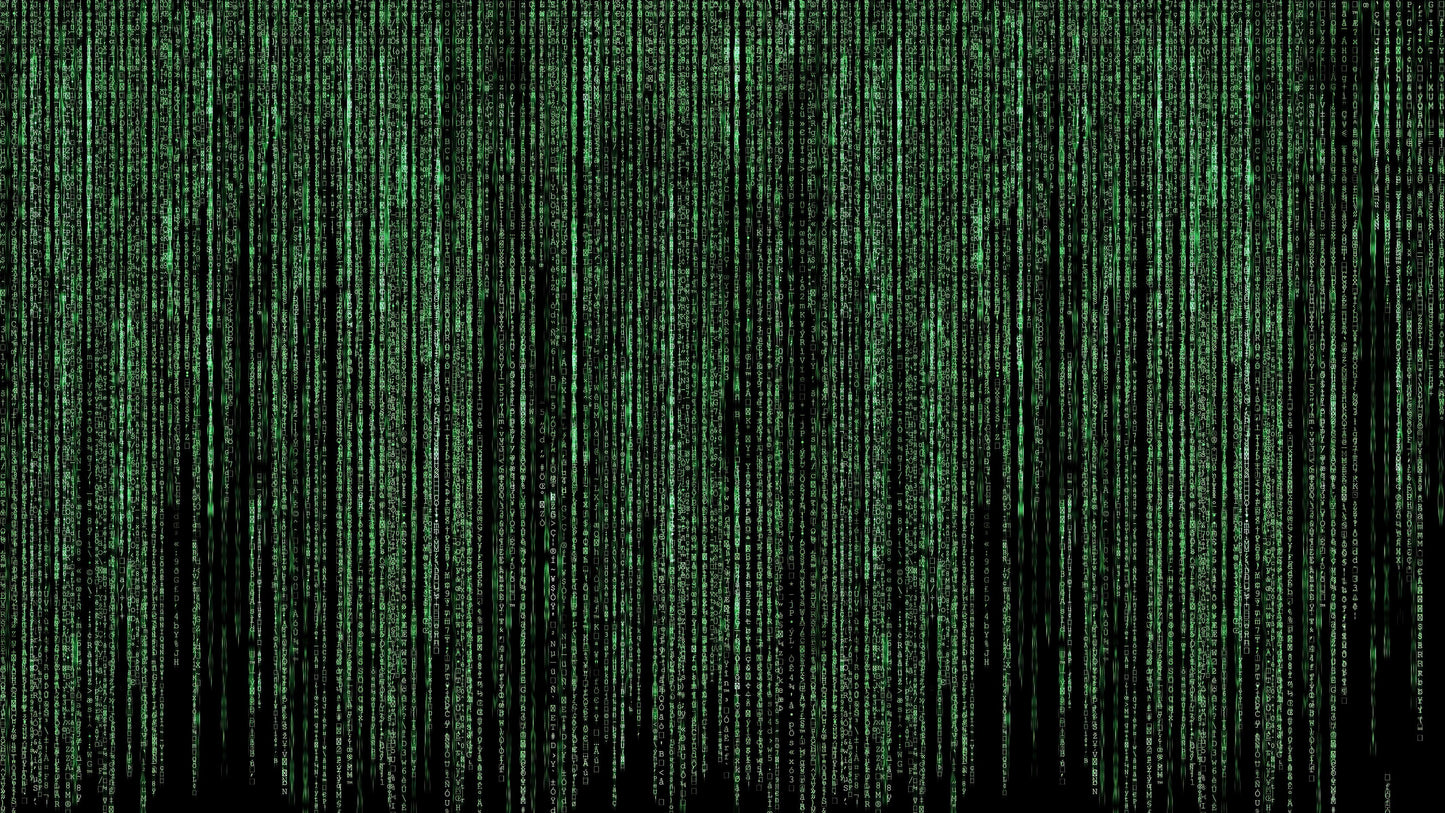 Computer Matrix Style Lines of Code Wall Mural. Science Fiction Decor. #6430