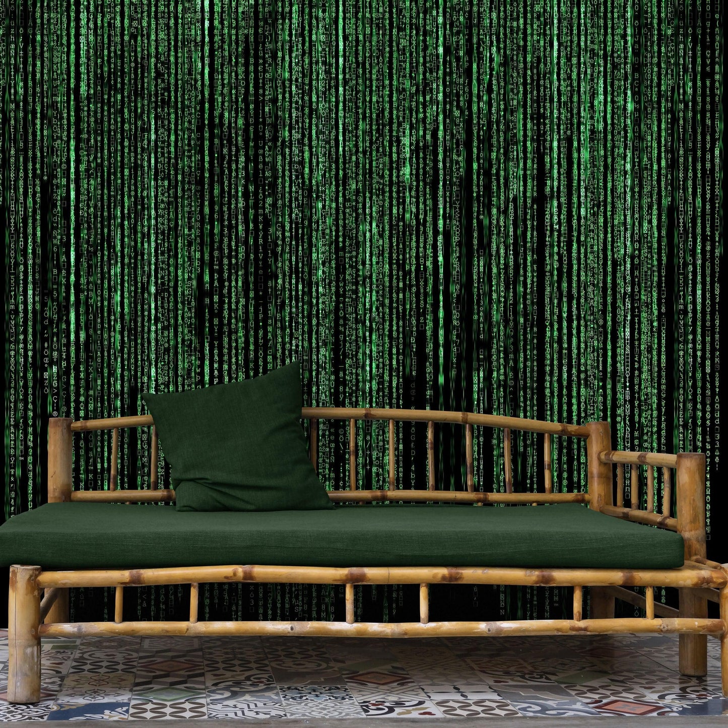 Computer Matrix Style Lines of Code Wall Mural. Science Fiction Decor. #6430